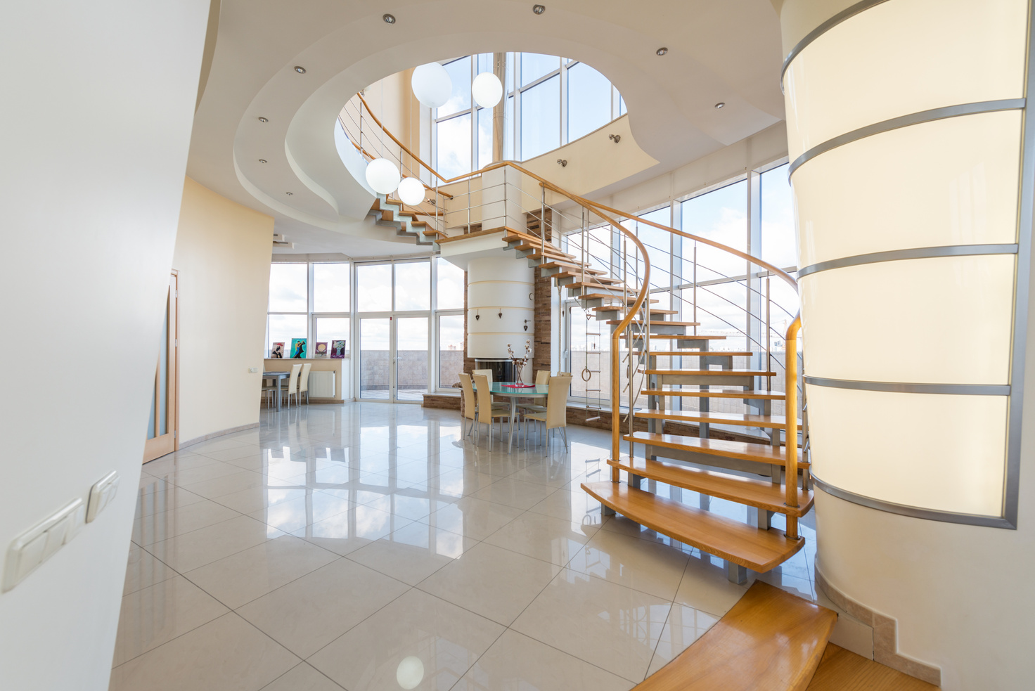 Interior of modern house with staircase