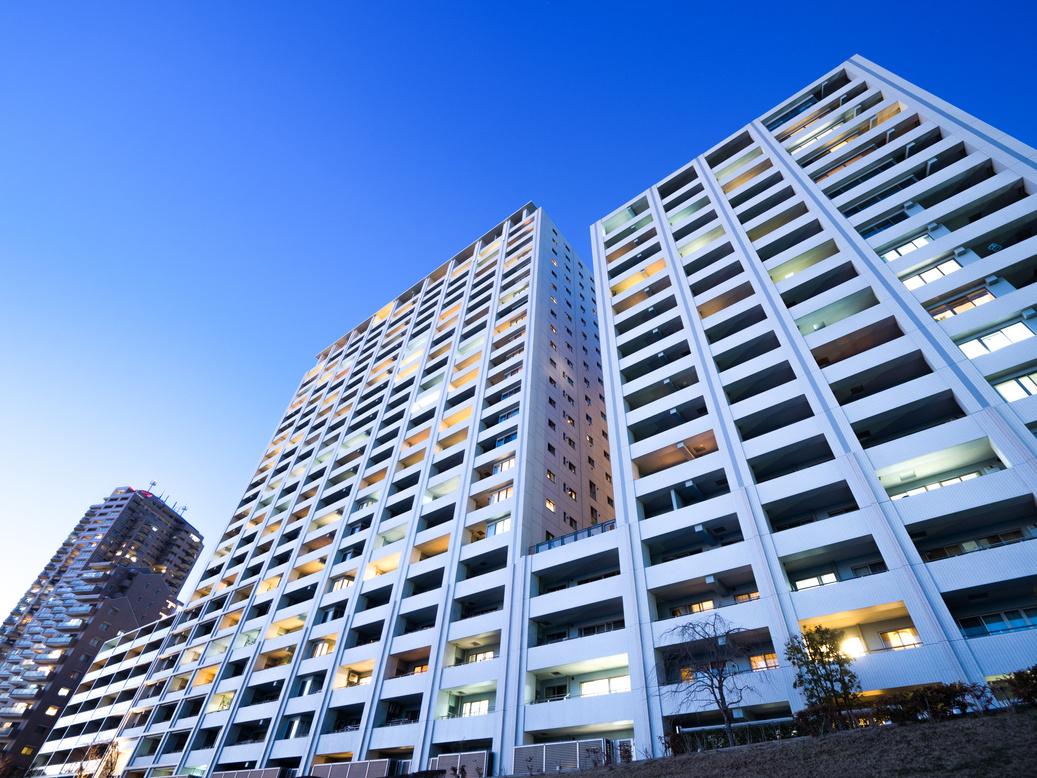 Large apartment at dusk